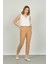 Kadın Çift Cep Bilek Boy Dar Paça Pantolon 7002 Camel 2