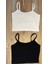 Çift Katlı Askılı 2 Adet Kadın Crop Organik Kumaş Tshirt 1