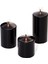 3'lü Siyah Silindir Mum Seti(5,5 cm-7,5 cm-10 cm) 1