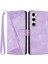 Samsung Galaxy S23+ Üçgen Izleme Koruyucu Deri Cüzdan Stand Kapağı Strap Lu Telefon Kılıfı (Yurt Dışından) 1