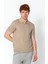 Erkek Fit Extra Rahat Düğmeli Polo Yaka Delikli T-Shirt 2