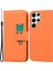 Samsung Galaxy S23 Ultra Karikatür Hayvan Desen Pu Deri Cep ları Strap Orange Telefon Kılıfı (Yurt Dışından) 1
