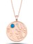 925 Ayar Gümüş Rose Opal Mavi Taşlı Ay Güneş Kadın Kolye 1