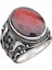 Erkek Yüzük Gümüş 925 Gotik Motifli Oval Taşlı 1