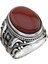 Erkek Yüzük Gümüş 925 Gotik Motifli Oval Taşlı 1