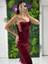 Yıldızlar Kadın Taş Askılı Yanları Pencereli Kadife Yeni Sezon Abiye Elbise GS7350 7350 BOY:110CM 4