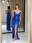 Straplez Sivri Yaka Beli Kemerli Yeni Sezon Saten Abiye Elbise HT5038 5038 1