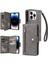 El Kayışı Fermuar ile iphone 14 Pro Kart Tutucu Manyetik Deri Kılıf (Yurt Dışından) 1