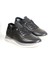 Siyah Deri Lastik Bağcıklı Lazer Işlemeli Erkek Ayakkabı 1