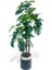 Yapay Çiçek Monstera Yeşil Deve Tabanı 3katlı 135CM 54YAPRAK Gümüş Kemerli Siyah Saksıda Yapay Bitki 1