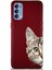 Oppo Reno 4 Soft Premier Kapak Catface Tasarımlı Silikon Kılıf - Mürdüm 1
