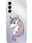 Samsung Galaxy M34 Uyumlu Kamera Korumalı Kapak Unicorn Tasarımlı Şeffaf Kılıf 1