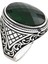 Erkek Yüzük Gümüş 925 Otantik Motifli Oval Taşlı 1
