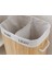 Tekno Trust Bambu Fancy Bambu Katlanabilir 2 Bölmeli Çamaşır Sepeti 40X30X60 cm Bej Type 0 Büyük (50+ Çap) 1 40 3
