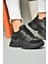 S973602404 Siyah Kumaş Kalın Tabanlı Spor Ayakkabı Sneakers 1