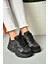 S973602404 Siyah Kumaş Kalın Tabanlı Spor Ayakkabı Sneakers 3