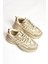 S973602404 Bej Kumaş Kalın Tabanlı Spor Ayakkabı Sneakers 5