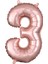 34 inç 3 Rose Gold Renk Rakam Folyo Balon 1