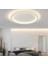 Beyaz Ø60CM Çember 3 Işık Rengi, Kumandalı LED Tavan Lambası, yuvarlak Avize, modern 3
