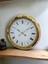 Gold Metal Çerçeveli Salon Otel Ofis Duvar Saati Çap 60 cm 1