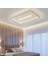 Siyah 60X40CM Dikdörtgen 3 Işık Rengi, kumandalı LED Tavan Lambası, avize, modern Aydınlatma, Dekoratif Işık 1