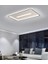 Siyah 60X40CM Dikdörtgen 3 Işık Rengi, kumandalı LED Tavan Lambası, avize, modern Aydınlatma, Dekoratif Işık 2