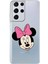 Samsung Galaxy S21 Ultra Kapak Minnie Mouse Tasarımlı Şeffaf Süper Silikon Kılıf 1