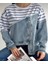 Geniş Kalıp Düğmeli Asimetrik Denim Kot Detaylı Tasarım Sweatshirt 1