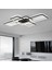 Siyah 80X60CM Dikdörtgen 4000k ışık, Kumandalı, LED Tavan Lambası, avize, modern Aydınlatma, dekoratif Işık 3