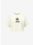 Bisiklet Yaka Baskılı Kırık Beyaz Kadın T-Shirt J4SL-TST7027 1