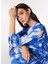 Bisiklet Yaka Batik Lacivert - Beyaz Mini Kadın Elbise F4SL-ELB0448 4