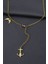 Çelik Gold Renk Çapa Tasarımlı Kadın Kolye 1