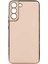 Samsung Galaxy S22 Plus Kılıf Kenarları Gold Kamera Korumalı Renkli Pastel Silikon Rose Gold Bark 1