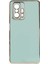 Xiaomi Mi 11T 5g Kılıf Kenarları Gold Kamera Korumalı Renkli Pastel Silikon Açık Yeşil Bark 1