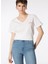 V Yaka Düz Beyaz Kadın T-Shirt 242 Lcf 242018 Loles Beyaz 1