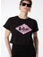 O Yaka Baskılı Siyah Kadın T-Shirt 242 Lcf 242015 Lorı Siyah 2