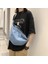 Lacivert Tarzı Rahat Sadelik Büyük Omuz Çantaları Kadın Kanvas Yüksek Kapasiteli Alışveriş Çantası Çapraz Vücut Denim Çanta Kadın Messenger Çanta (Yurt Dışından) 3