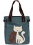 Yeşil Stil Ranhuang Kadın Kanvas Çanta Sevimli Kedi Tote Çanta Bayan Rahat Çanta Omuz Çantaları Kadın Moda Çanta Bolsas Feminina (Yurt Dışından) 1