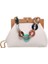 Beyaz Stil 25X11X18CM Ahşap Altın Klipsli Çanta Tasarımcısı Yeni Kişilik Ahşap Klipsli Messenger Çanta Renk Dain Kadın Omuz Çantası (Yurt Dışından) 1