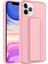 Apple iPhone 11 Pro Max - Uyumlu More TR Qstand Kapak-Pembe 1