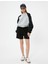 Crop Sweatshirt Renk Bloklu Beli Ayarlanabilir Lastikli Bisiklet Yaka 2