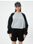 Crop Sweatshirt Renk Bloklu Beli Ayarlanabilir Lastikli Bisiklet Yaka 3
