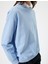 Oversize Sweatshirt Bisiklet Yaka Baskı Detaylı 5