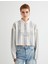 Polo Yaka Oversize Sweatshirt Baskılı Düğmeli Uzun Kollu 3