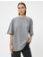 Oversize Tişört Soluk Efektli Kısa Kollu Bisiklet Yaka Pamuklu 1