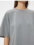 Oversize Tişört Soluk Efektli Kısa Kollu Bisiklet Yaka Pamuklu 5