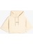 Kapüşonlu Crop Sweatshirt Spor Kısa Kollu Baskı Detaylı Pamuklu 1