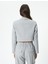 Crop Blazer Ceket Tek Düğmeli Cep Detaylı 4