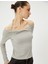 Omzu Açık Tişört Uzun Kollu Fiyonk Detaylı Askı Detaylı Viskoz Kumaş 2