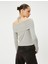 Omzu Açık Tişört Uzun Kollu Fiyonk Detaylı Askı Detaylı Viskoz Kumaş 4